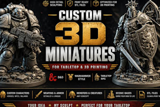 sculpt a custom 3d warhammer 40k space marines dnd and stl model for 3d printing