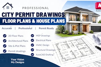 city permit drawings, floor plans autocad house plans and architectural plans