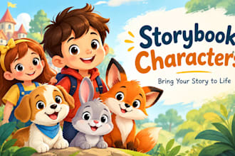 design colorful storybook characters for children author