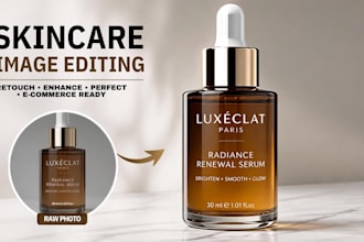 retouch skincare product images for amazon shopify recolor lighting and editing