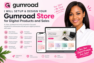 setup and design your gumroad store, beacon, kofi digital products and sales