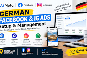 setup and manage german facebook ads campaign, ig ads german fb and meta ads