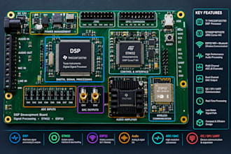 design dsp pcb with stm32, esp32 and digital signal processing