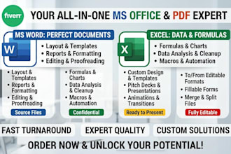 design and edit ms word, excel, powerpoint, and PDF files