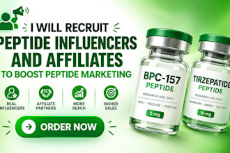recruit peptide influencers and affiliates to boost peptide marketing