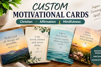 design custom motivational cards christian affirmation card mindfulness card