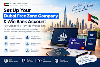 assist with dubai free zone company formation and wio bank setup