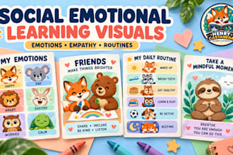 design sel visuals and printable cards for kids emotions and classroom behavior