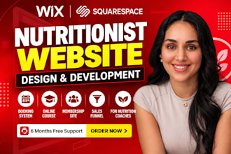 build wix nutritionist website, nutrition coach booking funnel course membership