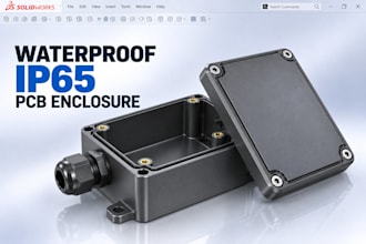 design custom waterproof ip65 pcb enclosure electronics iot, solidworks 3d print