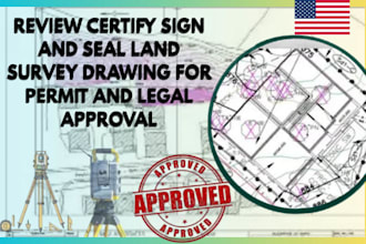 review certify sign and seal land survey drawing for permit and legal approval