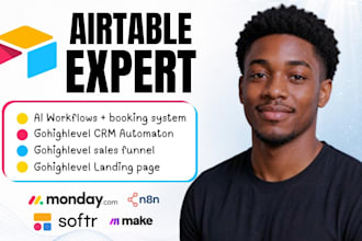 do custom crm with airtable automation, softr client portal
