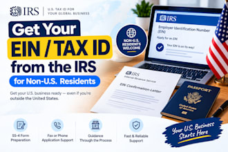 obtain ein tax id from irs for non US residents via fax or phone