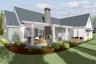 design modern eco friendly landscape for front yard, backyard, outdoor living