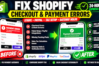 fix shopify checkout payment gateway errors stripe paypal tax setup