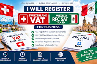 register switzerland vat and mexico rfc sat tax id for business