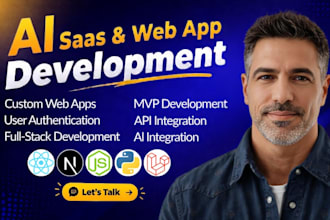 develop a custom ai saas web app with full stack development and API integration