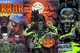 do 70s 80s vhs retro vintage horror comic poster horror music album cover art