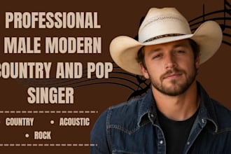 record modern male country, country pop singer vocals, rock and acoustics