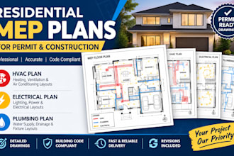 create residential mep plans for permit and construction approval in california