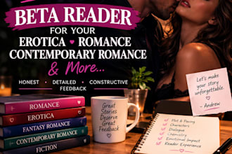 be erotica romance contemporary romance beta reader with manuscript feedback