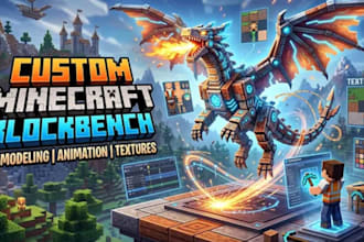 create custom minecraft blockbench 3d model, with animation