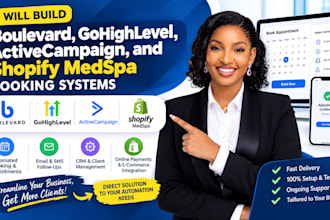 build boulevard, gohighlevel, activecampaign, and shopify medspa booking systems