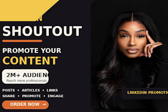 share your linkedin content with a 2m audience shoutout and marketing
