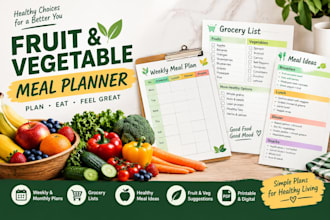 create a fruit and vegetable meal planner and grocery list