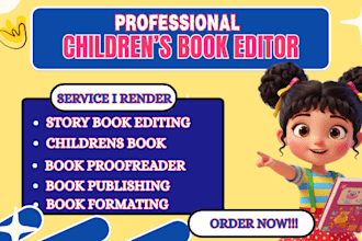 edit and proofread your children story book kids book, picture book, amazon kdp