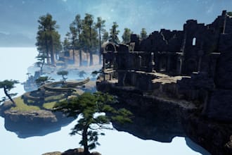 make ue5 open world rpg fantasy 3d game environments and unity game level design