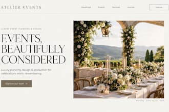 design wix event planner website squarespace event management events website