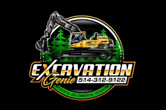 create graceful and fantastic excavation logo design
