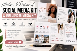design modern social media kit and influencer media kit design
