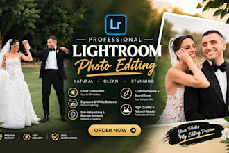 do wedding photo editing, culling and lightroom photo edit