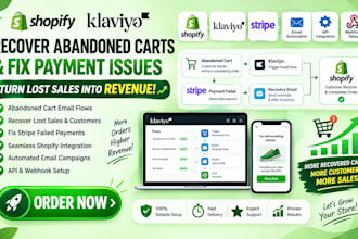 setup klaviyo abandoned cart flows recovery fix stripe failed payment gateway