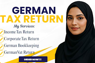 do german tax, bookkeeping, tax return, corporate tax, income  tax, german vat