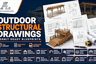 design pergola deck drawings retaining wall plans for city building permit USA