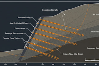 perform soil nail wall and tieback anchor structural stability analysis