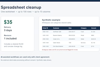 clean and format your excel or CSV spreadsheet