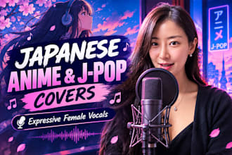 sing japanese anime and jpop song covers with expressive female vocals for fans