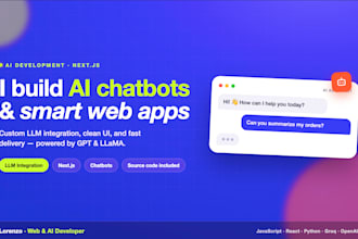 build an ai chatbot or web app with llm integration using nextjs