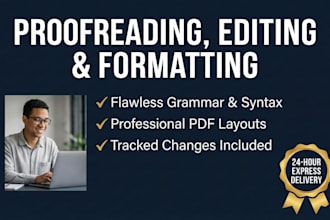 proofread, editable text, and professionally format your english text or PDF