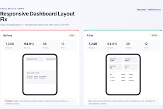 fix angular typescript UI and responsive bugs