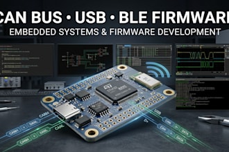 develop can bus, usb and ble embedded systems and firmware