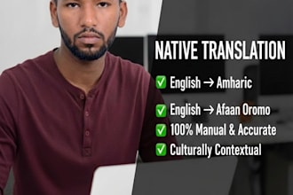 translate english, amharic and oromo professionally