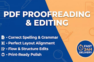 proofread, check spelling, layout align, and editable your writing text on PDF
