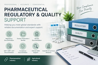 provide pharmaceutical regulatory and quality support