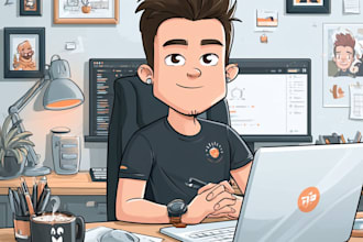 design and draw cartoon youtube banner or pfp logo