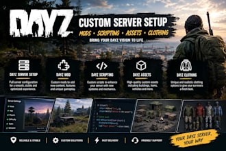 do dayz server setup, dayz mod, dayz scripting, dayz assests, dayz clothing